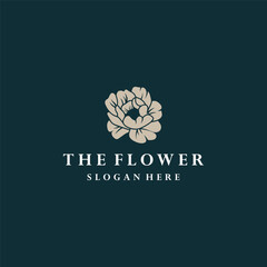Flower logo vector icon illustration style