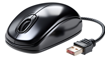 Precision Pointer: A sleek, black computer mouse, meticulously designed for optimal user experience, showcasing the forefront of modern technology and seamless digital interaction.