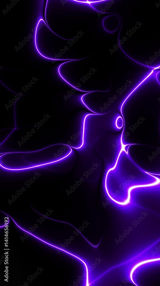 Leinwandbilder blue energy light strings or waves vertical background with flares and backlighting. usable as futur