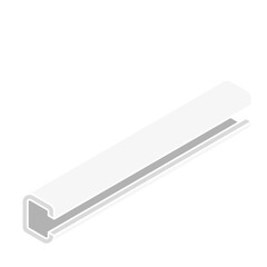 Steel beam icon with a c-shape cross-section isometric view in flat color style