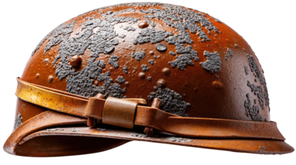 Worn Out Helmet: A vintage helmet, a testament to resilience and protection, sits proudly. It bears the marks of time and battle, its leather straps a reminder of its storied past.