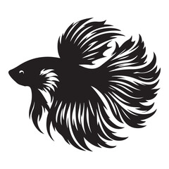 Obraz premium Betta fish silhouette, vector illustration