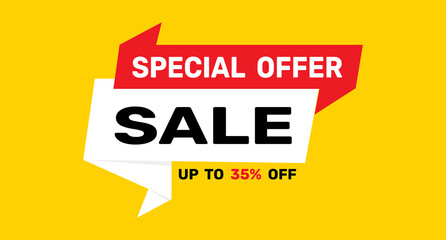 35% special Sale banner for web or social media. sale banner promotion template with discount tag.