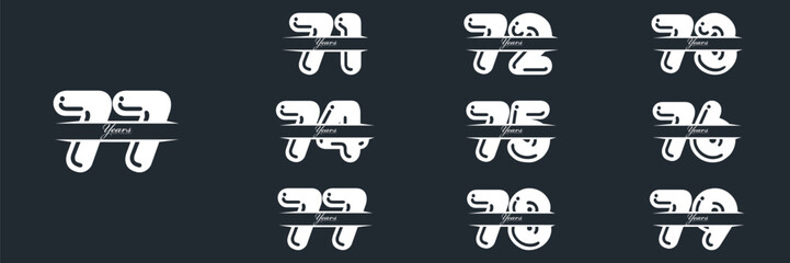 71 to 79 Years Anniversary celebration illustration template design