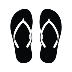 Flip Flops Silhouette Vector Illustration
