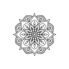 Mandala pattern Coloring book wallpaper design art. tile pattern greeting card sticker lace pattern and tattoo, yoga design. hand drawn mandala vector. on white background.