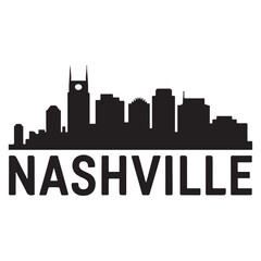 Obraz premium Nashville, Tennessee skyline. Detailed Vector Black silhouettes. with white background