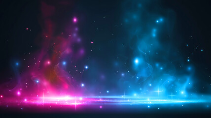 Obraz premium Colorful abstract background with glowing stars and cosmic lights