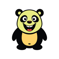 a vector illustration of a cartoonish style panda.eps