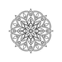 Mandala pattern Coloring book wallpaper design art. tile pattern greeting card sticker lace pattern and tattoo, yoga design. hand drawn mandala vector. on white background.