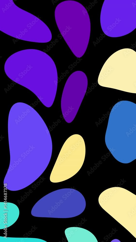 Aufkleber abstract liquid patterns, fluid shapes , retro psychedelic style, seamless loop, wallpaper, vertical