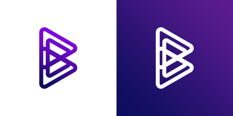 B icon logo geometric line modern graphic design © svsetyo