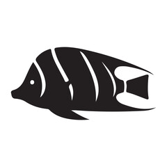 Coral fish silhouette, vector illustration