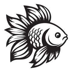 Goldie fish silhouette, vector illustration