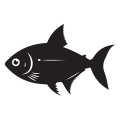 Obraz premium Tetra fish silhouette, vector illustration