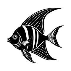 Angelfish silhouette vector illustration