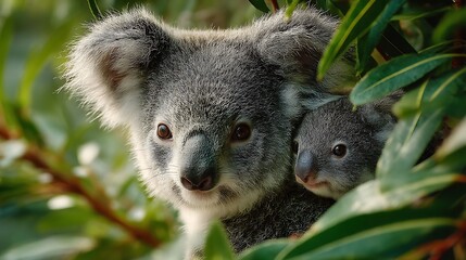 Obraz premium Baby Koala with Mother