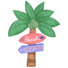 sign for beach and bar