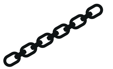 Obraz premium Black and white chain link vector. Vector white background