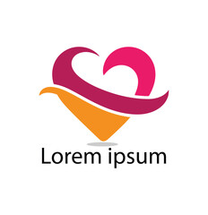 Abstract Heart and Swirl Logo Design.