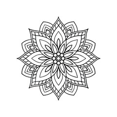 Mandala pattern Coloring book wallpaper design art. tile pattern greeting card sticker lace pattern and tattoo, yoga design. hand drawn mandala vector.