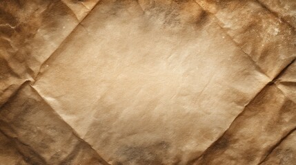 Texture of Old Aged Paper with Folds, Brown and Grunge