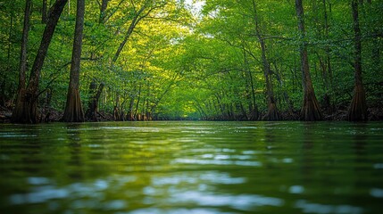 Obraz premium Lush Green Riverway