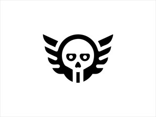 Fototapeta premium Bold Skull with Wings Graphic Design