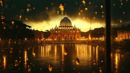 Fototapeta premium Golden Vatican at Dusk