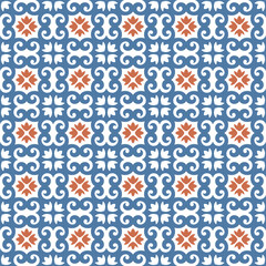 Azulejo tile, seamless pattern, portugues design
