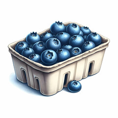 Freshly picked blueberries arranged in a rustic basket ready for summer delights in a sunny kitchen Generative AI