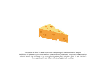 A delicious triangle slice of swiss cheese