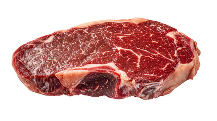 Fototapeta premium Premium Raw BBQ Steak with High Marbling Isolated on White Background for Culinary Designs