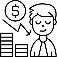 Fototapeta premium Bankruptcy Icon Vector Element