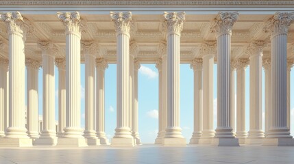 Fototapeta premium Majestic Classical Columns Greek Architecture Temple Pillars