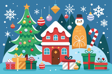 Rustic Tree Christmas Background  
