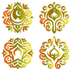 Exceptional Eid-ul-Adha golden mandala featuring symmetrical Islamic elements