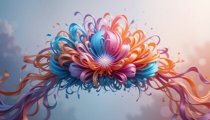 Dynamic floral artwork digital space abstract design colorful environment high-resolution viewpoint conceptual beauty representation
