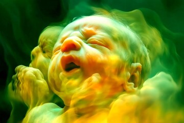 Metaphorical postpartum changes awareness of a loss of pleasure or interest. Sadness and anxiety. Postpartum changes - cause of depression: abstract image of mental state. Emotional breakdown.