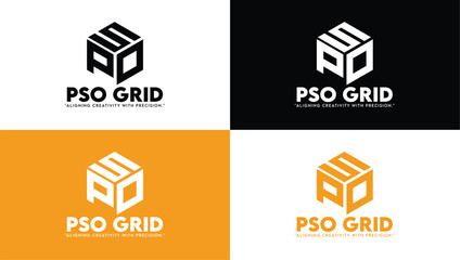 PSO Grid Logo,Grid Base Logo,Cube Grid Logo