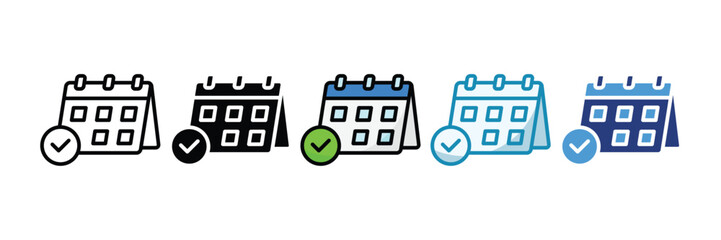 Schedule Icon Set Multiple Style Collection