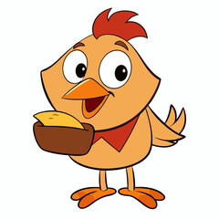 cartoon, animal, chicken, bird, illustration, vector, funny, hen, chick, isolated, fun, character, nature, farm, art, drawing, egg, yellow, rooster, cute, smile, happy, baby
