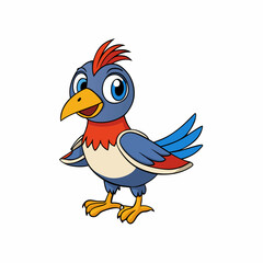 cartoon parrot on white background