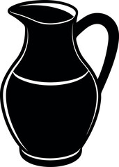 black and white jug