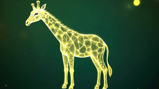 Illuminated Giraffe Silhouette