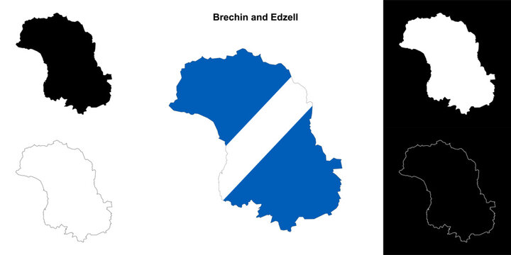 Brechin and Edzell blank outline map set