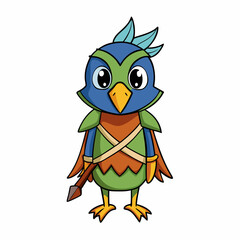 cartoon bird with a blank sign