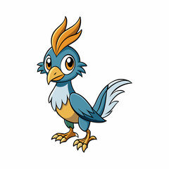 cartoon bird with a blue background