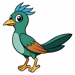cartoon bird with a green background
