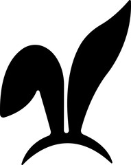 Naklejka premium Easter Bunny Ears, rabbit ears icon flat vector for apps or web. isolated on transparent background